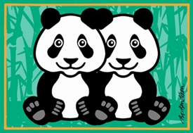Panda Freunde Postkarte